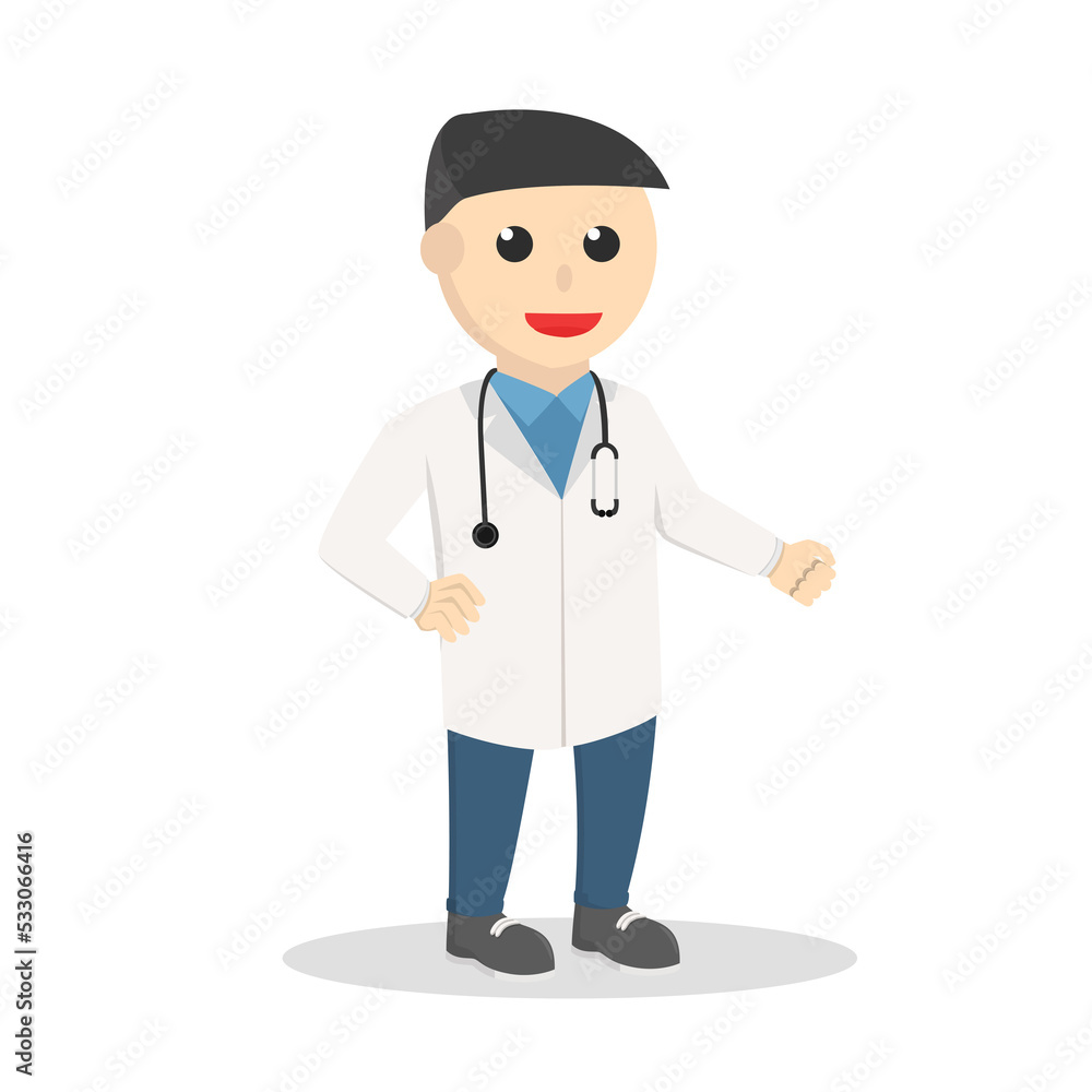 Doctor with a stethoscope job on white background Doctor with a stethoscope job on white background