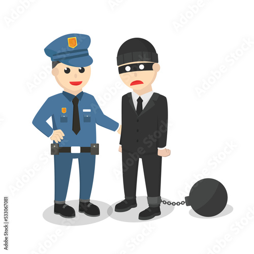 Police Caught Thief design on white background
