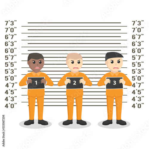 prisoner suspect identification room design on white background