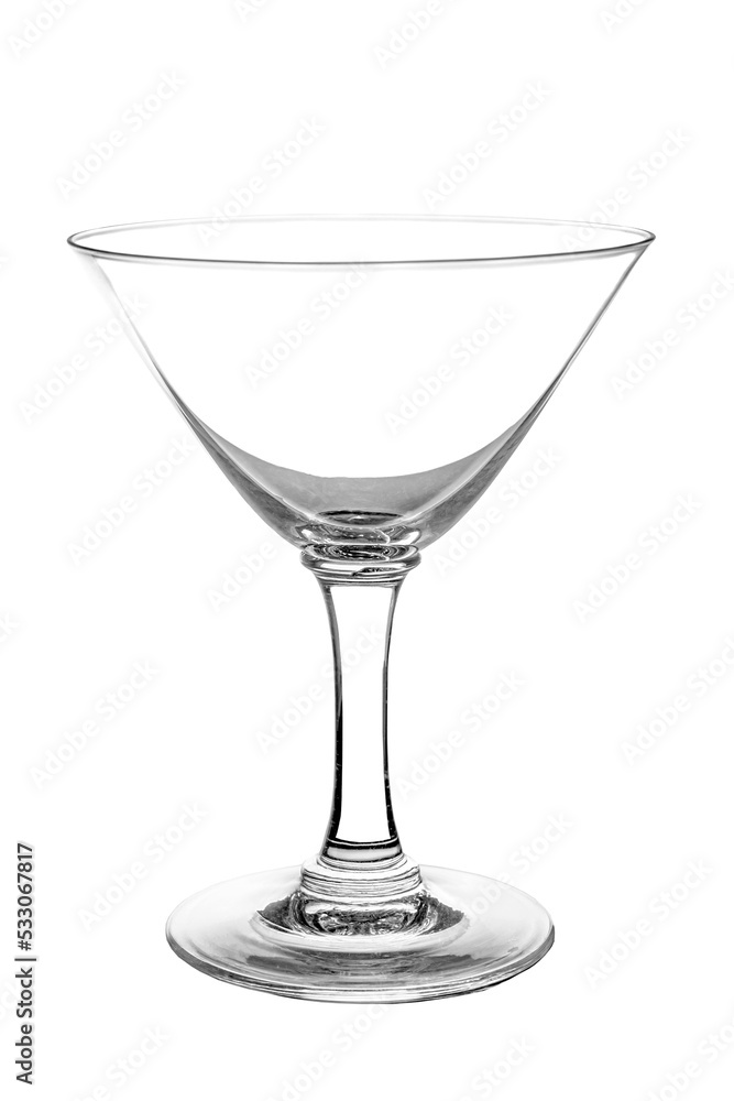 Crystal clear glass for champagne on white background. Crystal clear glass for champagne on white background.