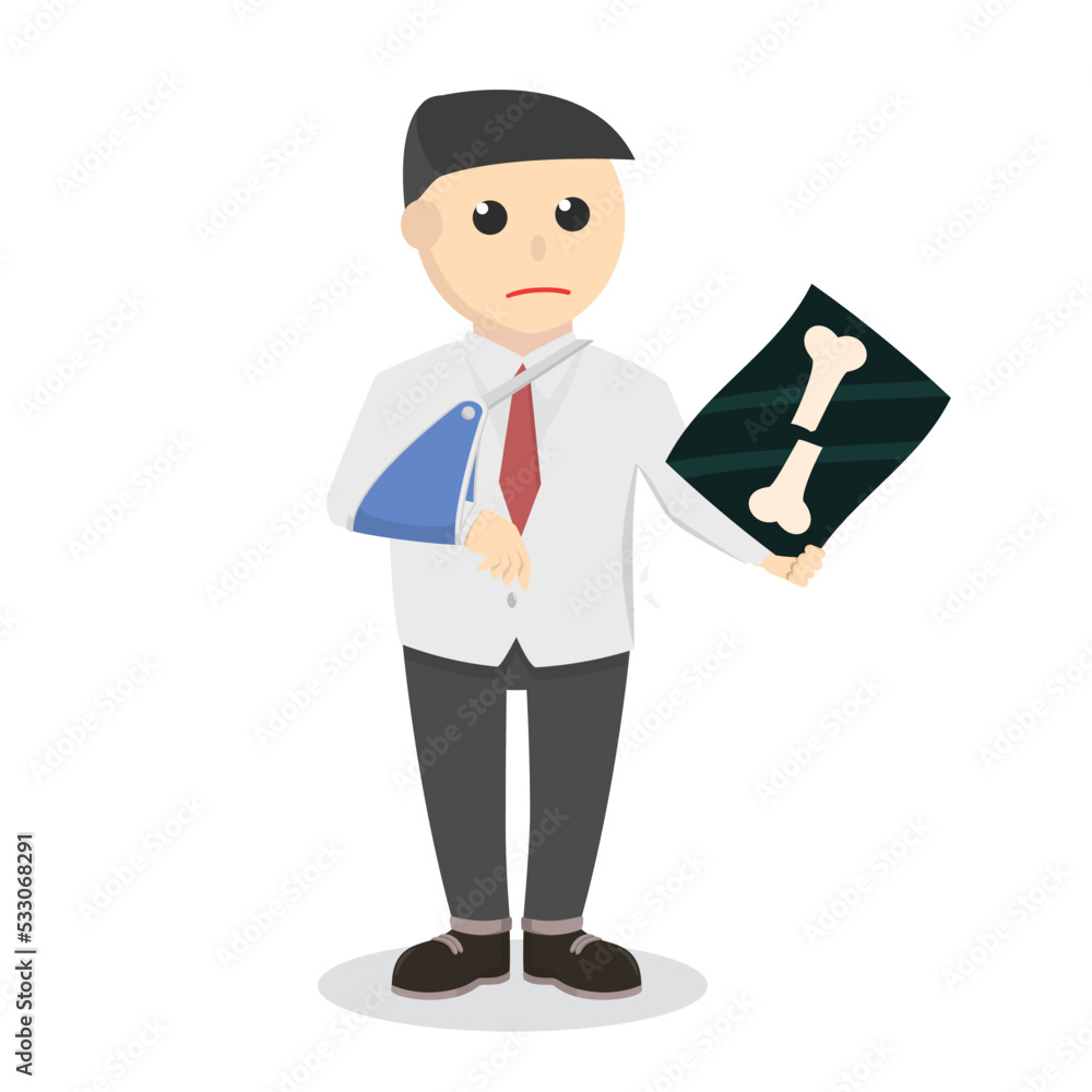 man Hand Injury design character on white background man Hand Injury design character on white background