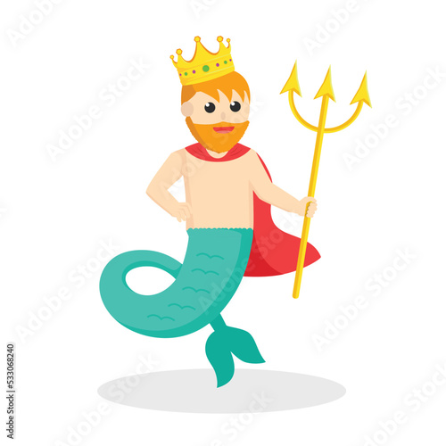 King Mermaid man design character on white background