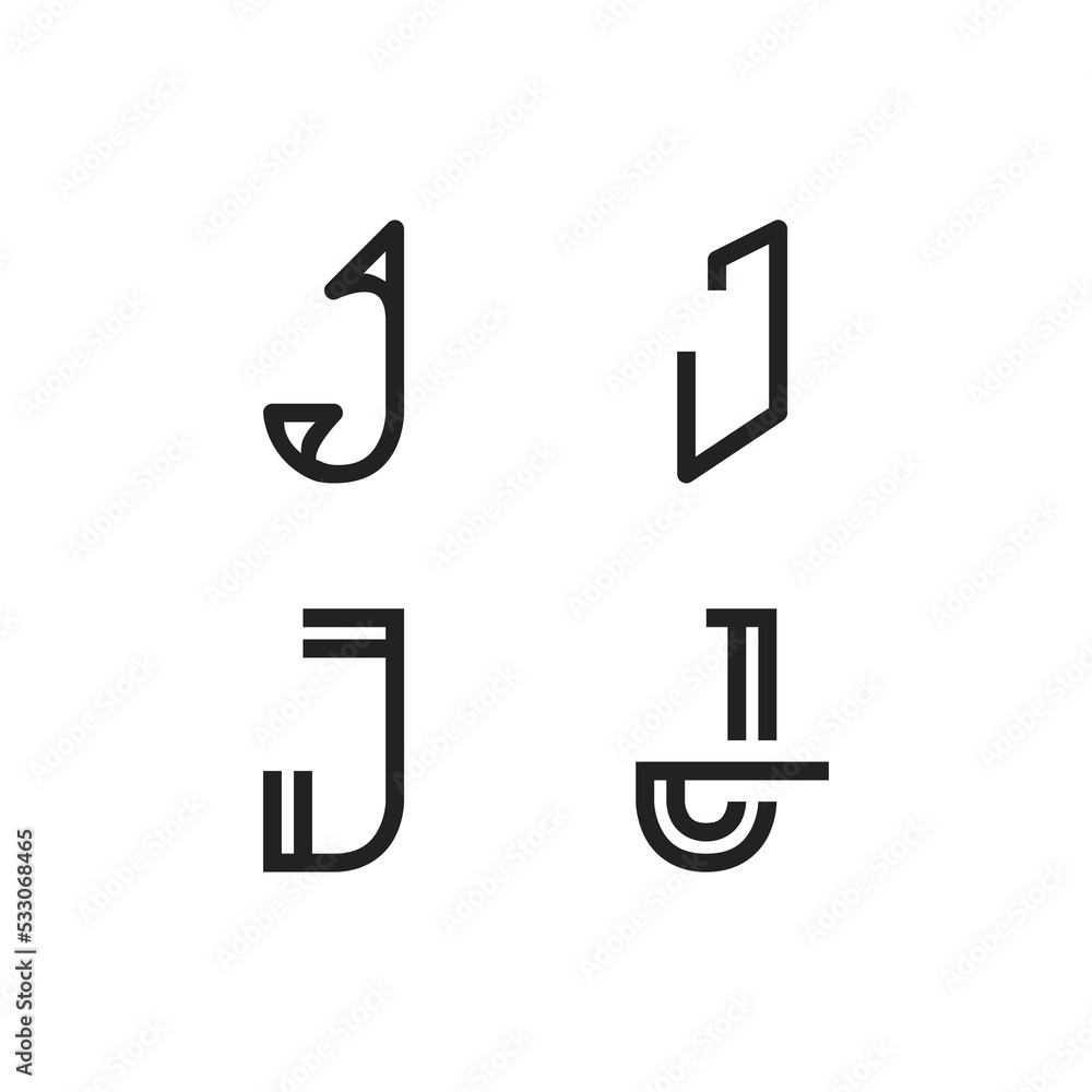 Set of Logo Designs Starting With the Letter J, Suitable for People's Names or Business Names Set of Logo Designs Starting With the Letter J, Suitable for People's Names or Business Names