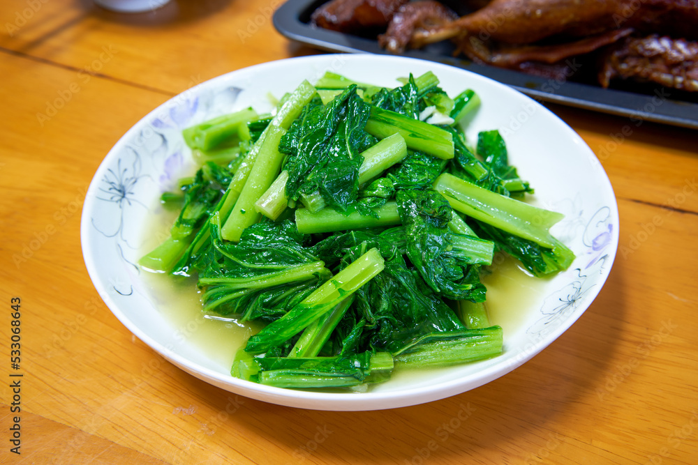 A delicious home-cooked dish, stir-fried lettuce A delicious home-cooked dish, stir-fried lettuce