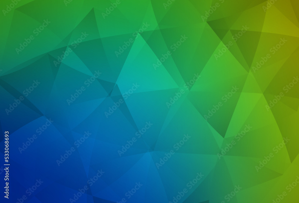 Obraz premium Light Blue, Green vector triangle mosaic template.