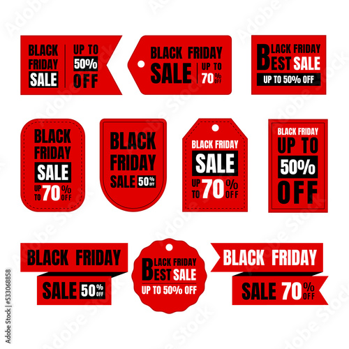 Set of Black Friday Sale promotion banner vectors design.