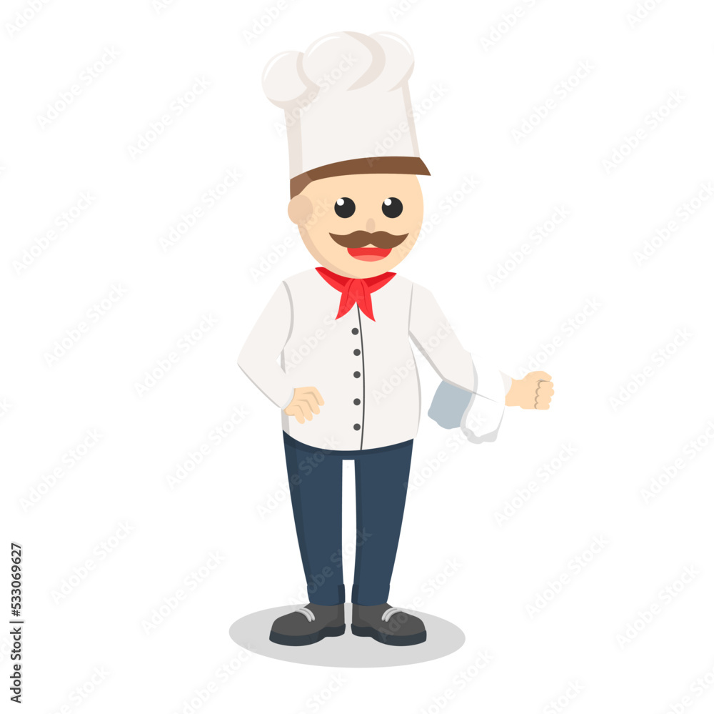 chef pose design character on white background chef pose design character on white background