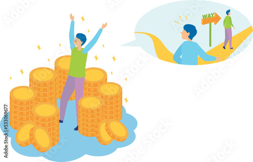 人と違う道を行って成功した男性