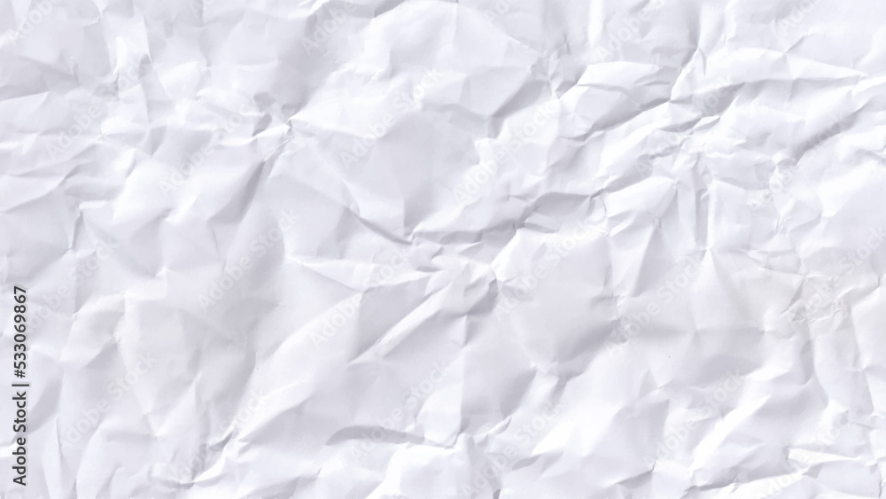 Design paper crumpled paper background. Close up detail of disastrously white paper Design paper crumpled paper background. Close up detail of disastrously white paper