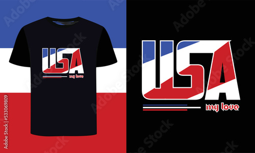 USA t shirt t-shirt design, Love Awesome, Modern and stylish typography slogan. Abstract design with the lines style. Vector print t shirt, T shirt Graphic Design. Free file.