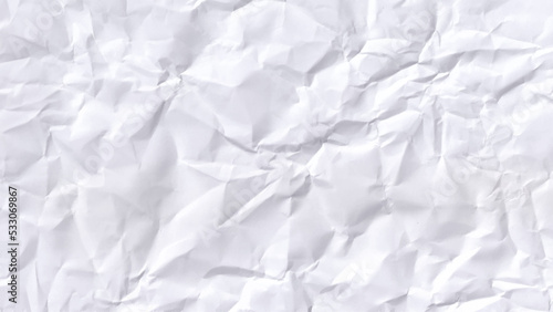 Design paper crumpled paper background. Close up detail of disastrously white paper