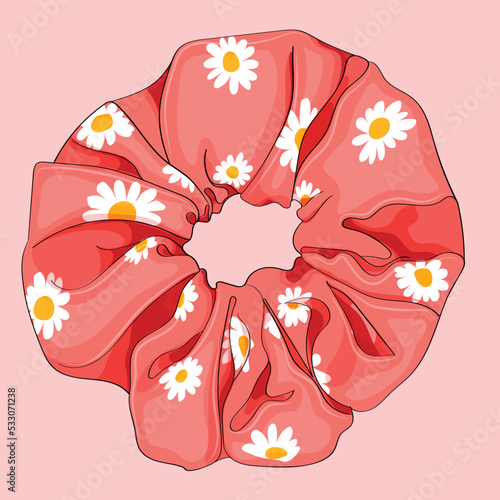 peach soft silk hair ties scrunchie.