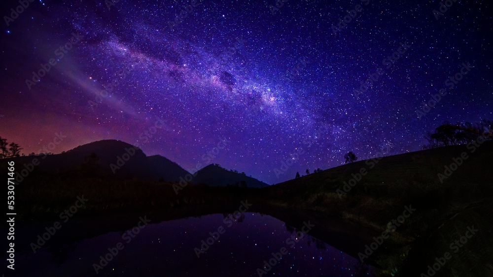Beautiful milky way over the Sermo reservoir