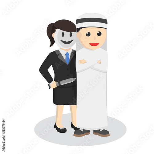 business woman secretary betrayar partner design character on white background