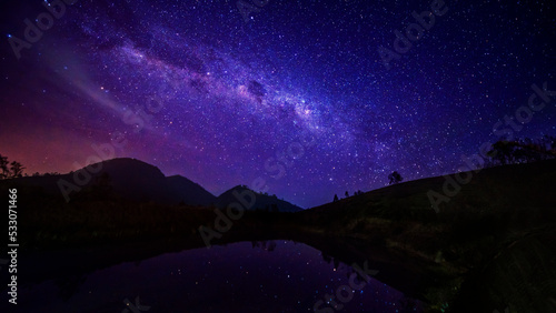 Beautiful milky way over the Sermo reservoir