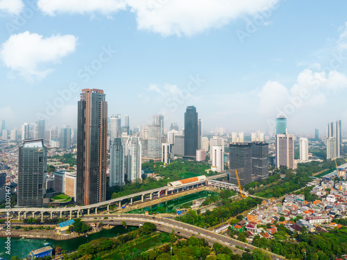 Beautiful scenery of highrise buildings in Jakarta