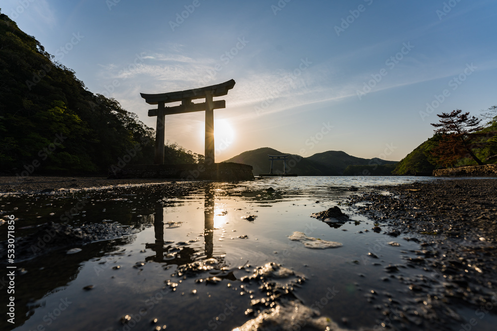 和多都美神社　夕暮れ　対馬