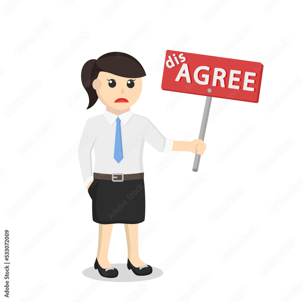 business woman secretary disagree response design character on white background business woman secretary disagree response design character on white background