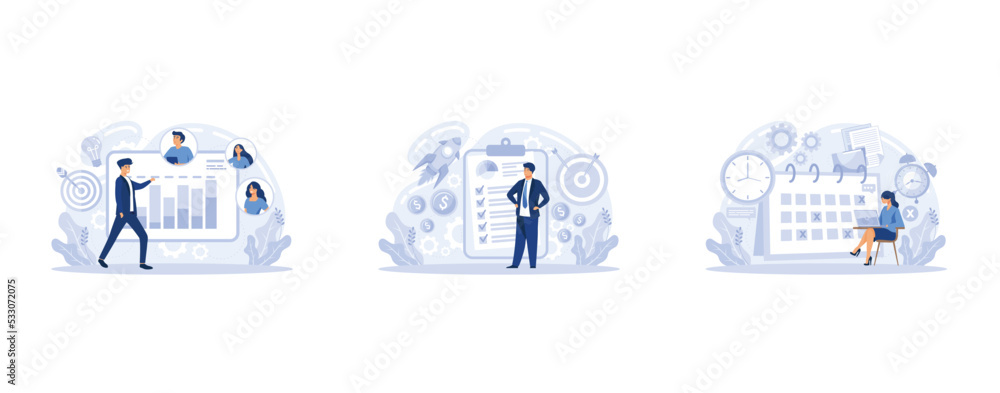 Project lifecycle, set flat vector modern illustration Project lifecycle, set flat vector modern illustration