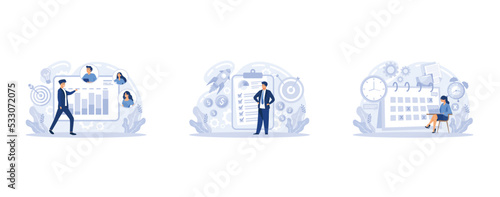 Project lifecycle, set flat vector modern illustration
