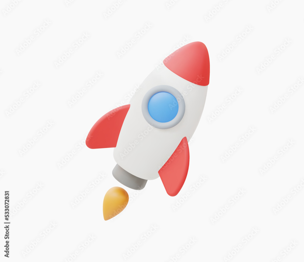 3d Realistic Flying rocket vector illustration 3d Realistic Flying rocket vector illustration