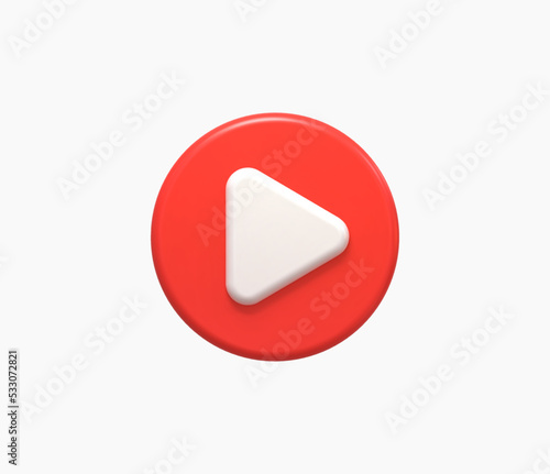 3d Realistic Play button vector illustration.