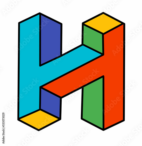 H letter 3D logo vector design