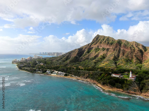 Diamond Head Crater and Lighthouse  Side View 4