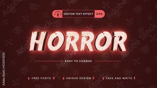 Horror Glow - Editable Text Effect, Font Style