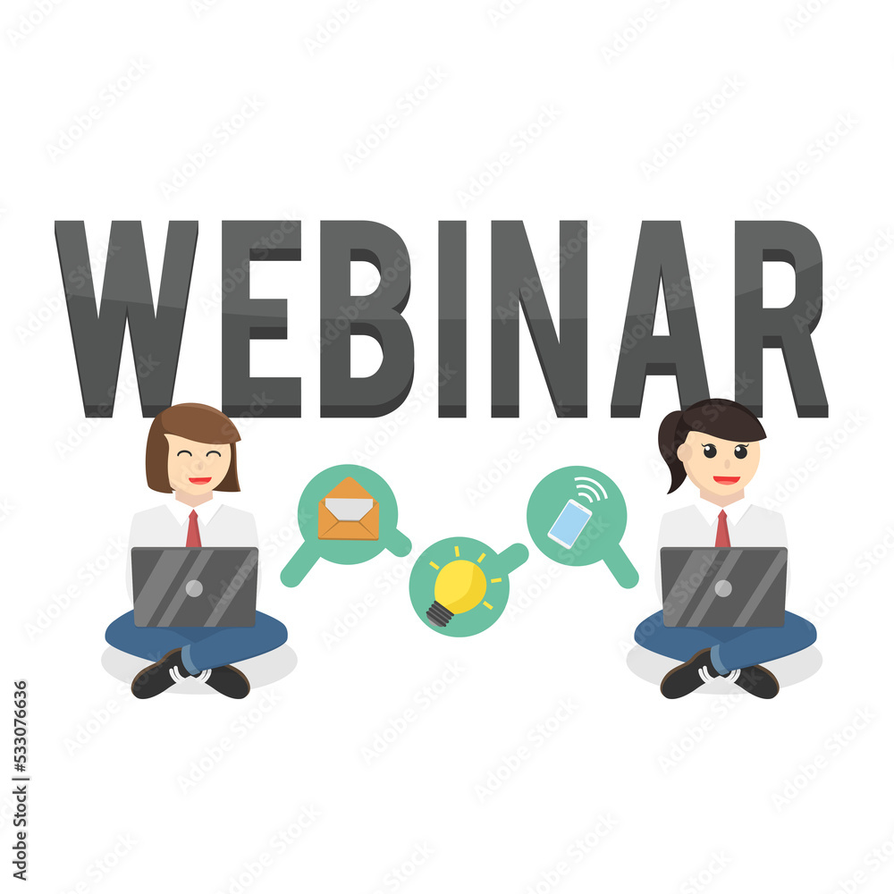 business woman secretary webinar design character design character on white background business woman secretary webinar design character design character on white background