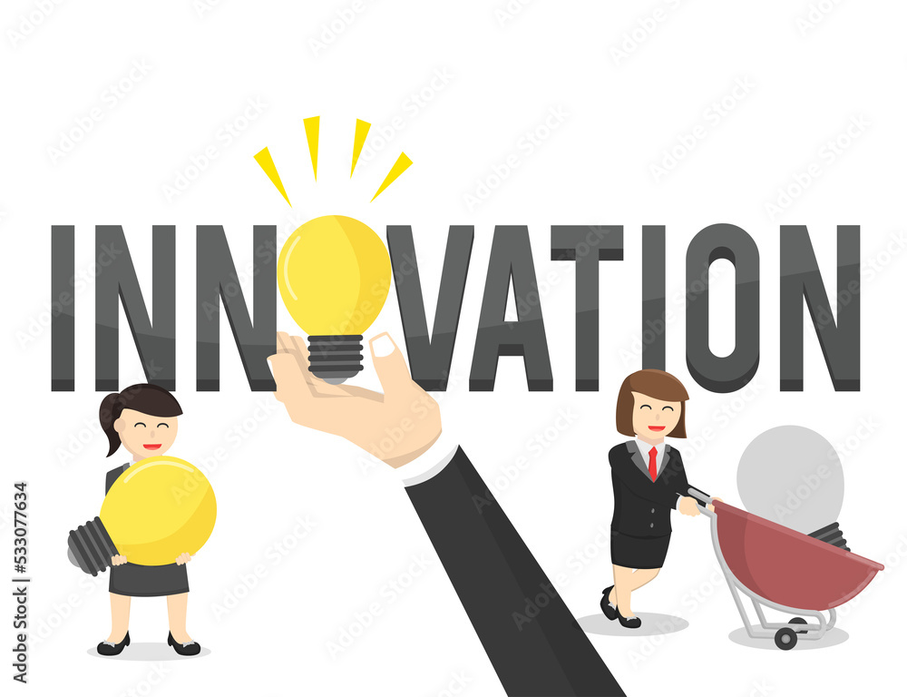 business woman innovation character design character on white background business woman innovation character design character on white background