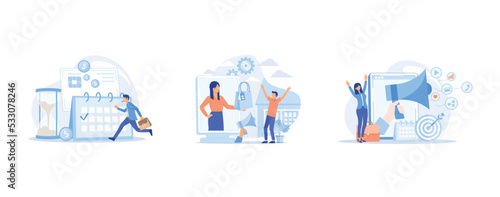 Installment tax payments abstract concept, Outdoor advertising design abstract concept , Marketing campaign abstract concept , set flat vector modern illustration