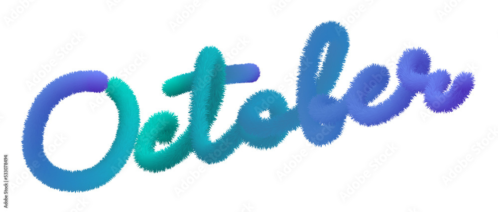 Furry names of the months of October. The fur alphabet is Gradient blue to green. Furry style soft and cute. Furry names of the months of October. The fur alphabet is Gradient blue to green. Furry style soft and cute.