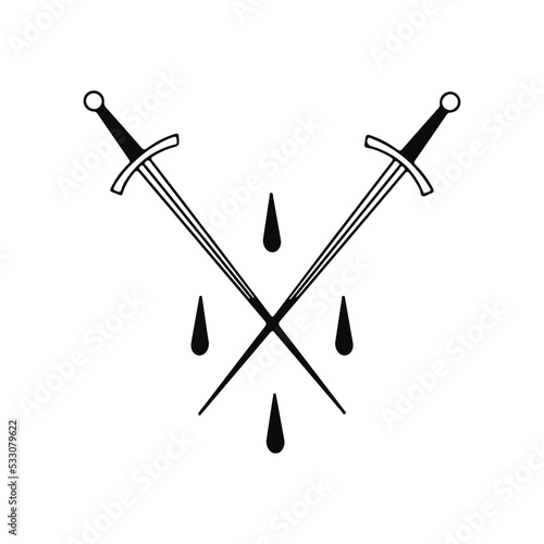 vector illustration of a sword with a concept
