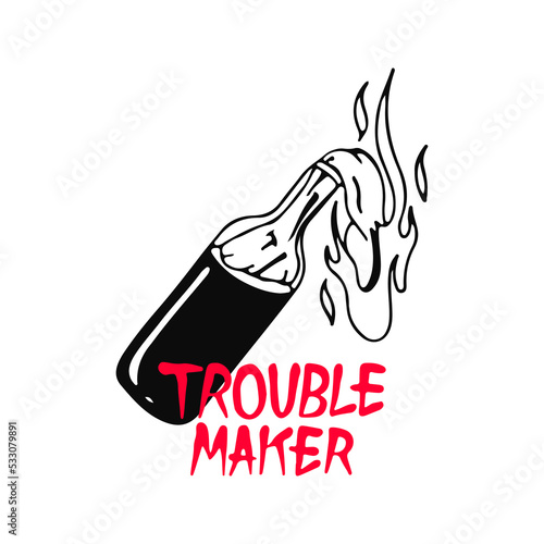 Molotov cocktail concept vector illustration