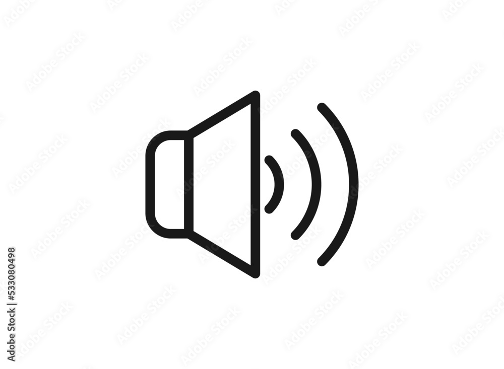 Audio speaker volume or music speaker volume on flat vector icon for apps and websites, Audio speaker volume or music speaker volume on flat vector icon for apps and websites,