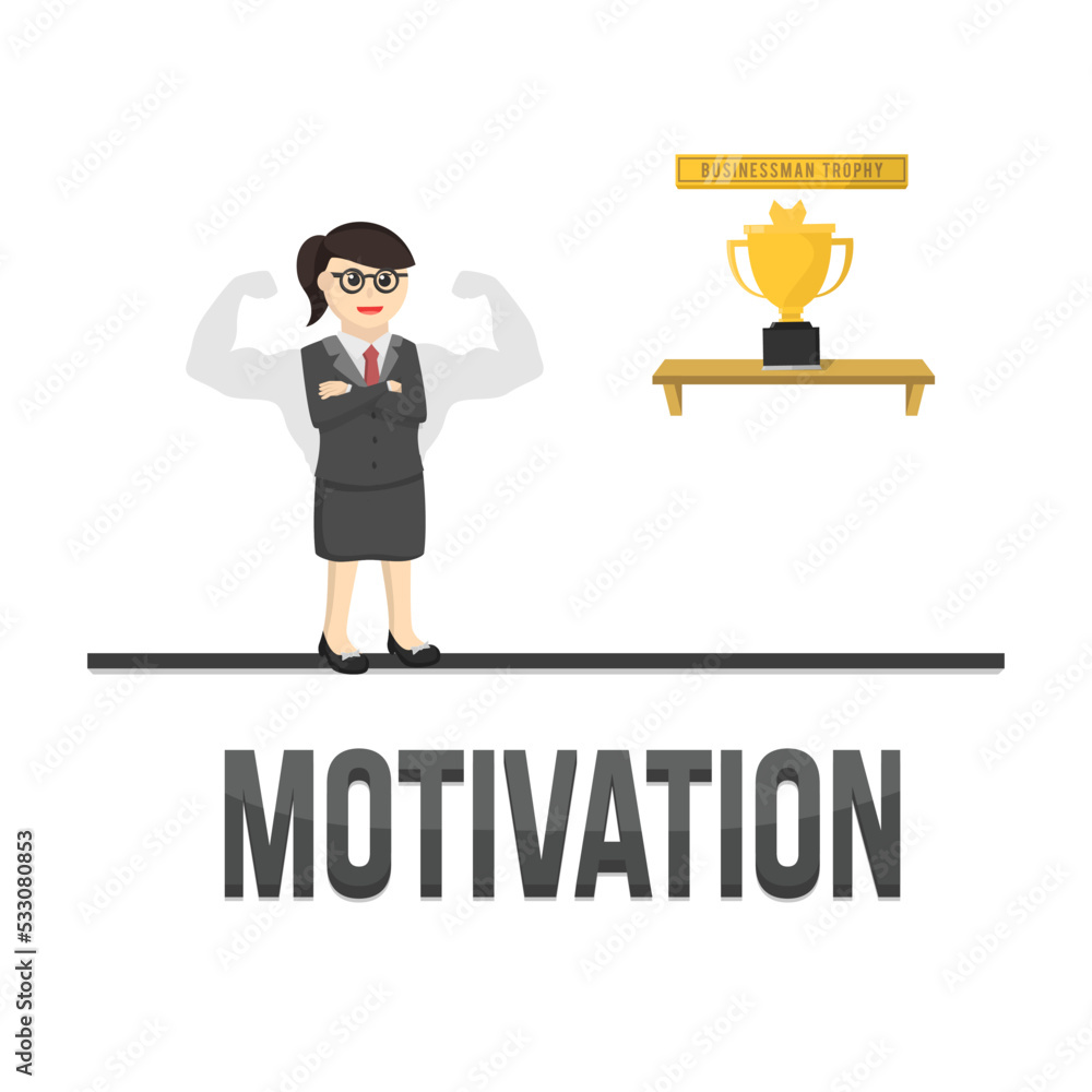 business woman secretary motivation design character on white background