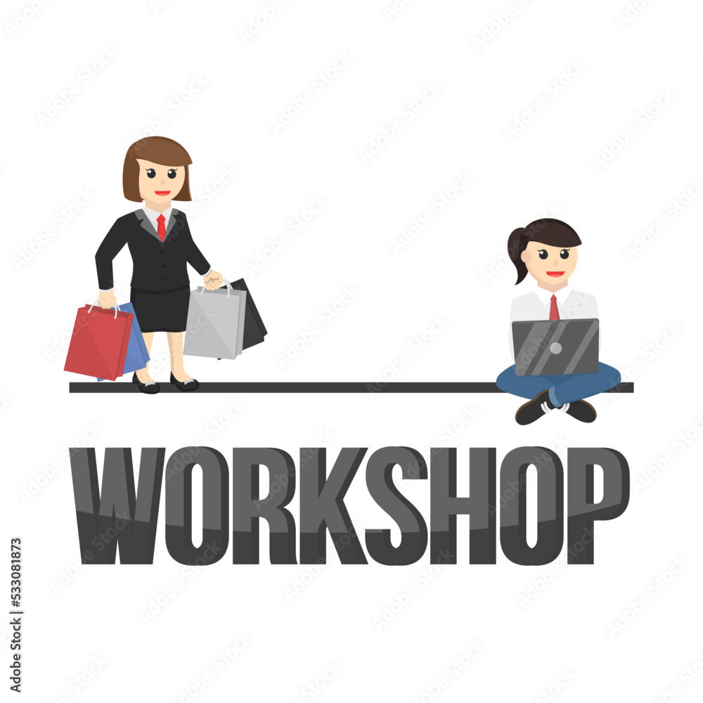 business woman secretary workshop design character on white background business woman secretary workshop design character on white background