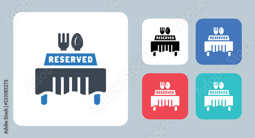 Reserved icon - vector illustration . Reserved, Reservation, restaurant, table, Reserve, Booking, Lunch, Dinner, Food, meal, Seat, sign, symbol, flat, icons .
