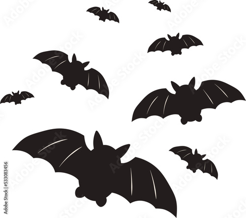 Black Halloween Bat Illustration