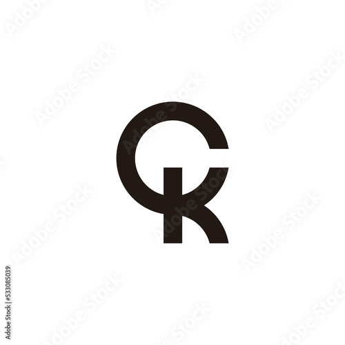 letter ck circle motion geometric logo vector