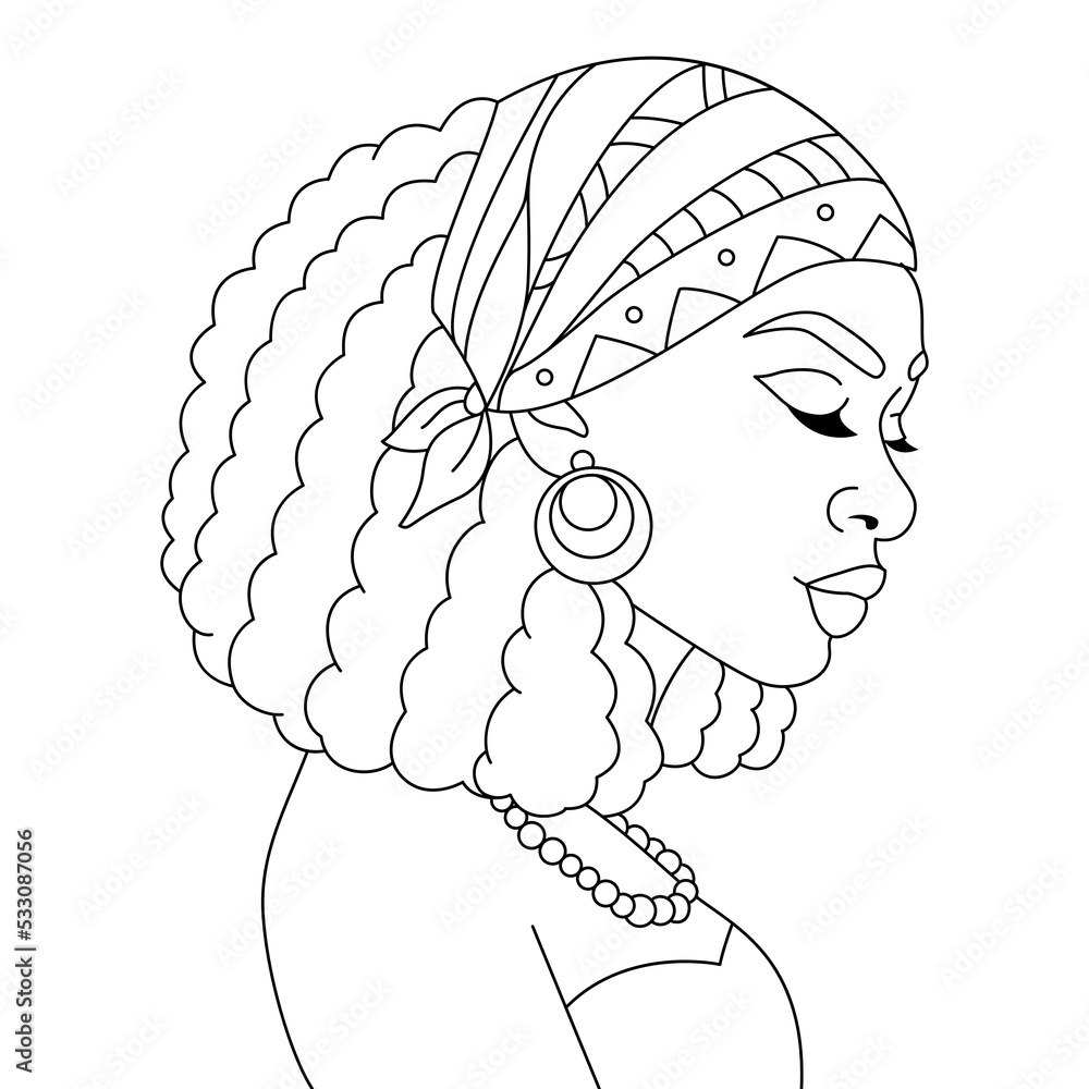 African Girl Black Woman Coloring Pages