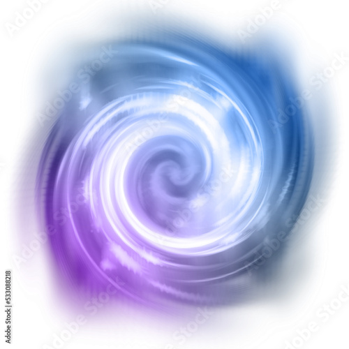 Abstract transparent iridescent swirl element.