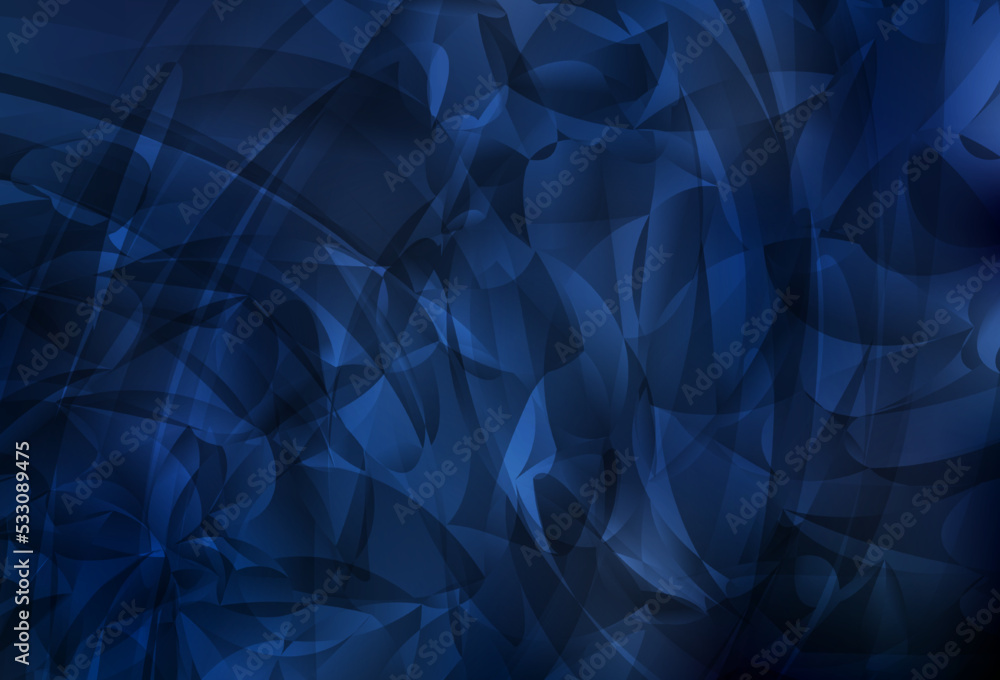 Obraz premium Dark BLUE vector background with abstract shapes.
