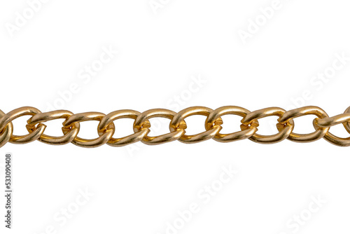 extreme close up of gold colored chain links