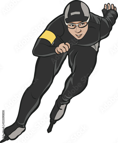 speed skater run in 
competition 