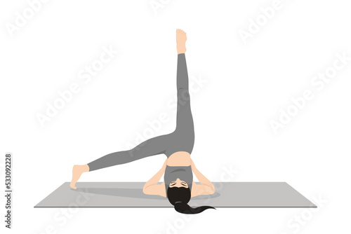 Side One Legged Shoulderstand Pose, Parsvaika Pada Sarvangasana