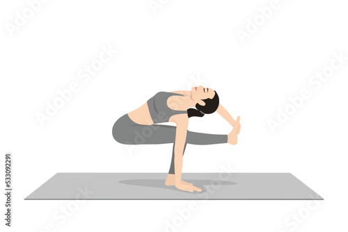 One Legged Revolved Chair Pose Compass Variation, Eka Pada Parivrtta Utkatasana Surya Yantrasana Variation