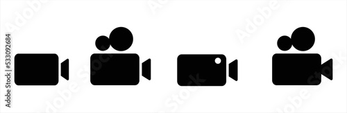 Video camera icons set. Video camera icon. Camera Icons with different style. Vector illustration. Movie Sign. Cinema