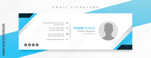 corporate email footer card template with digital info design